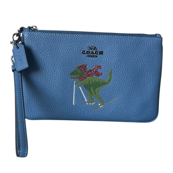 Coach Handbags - Coach Rexy Skiing Blue Wristlet Rare NWOT